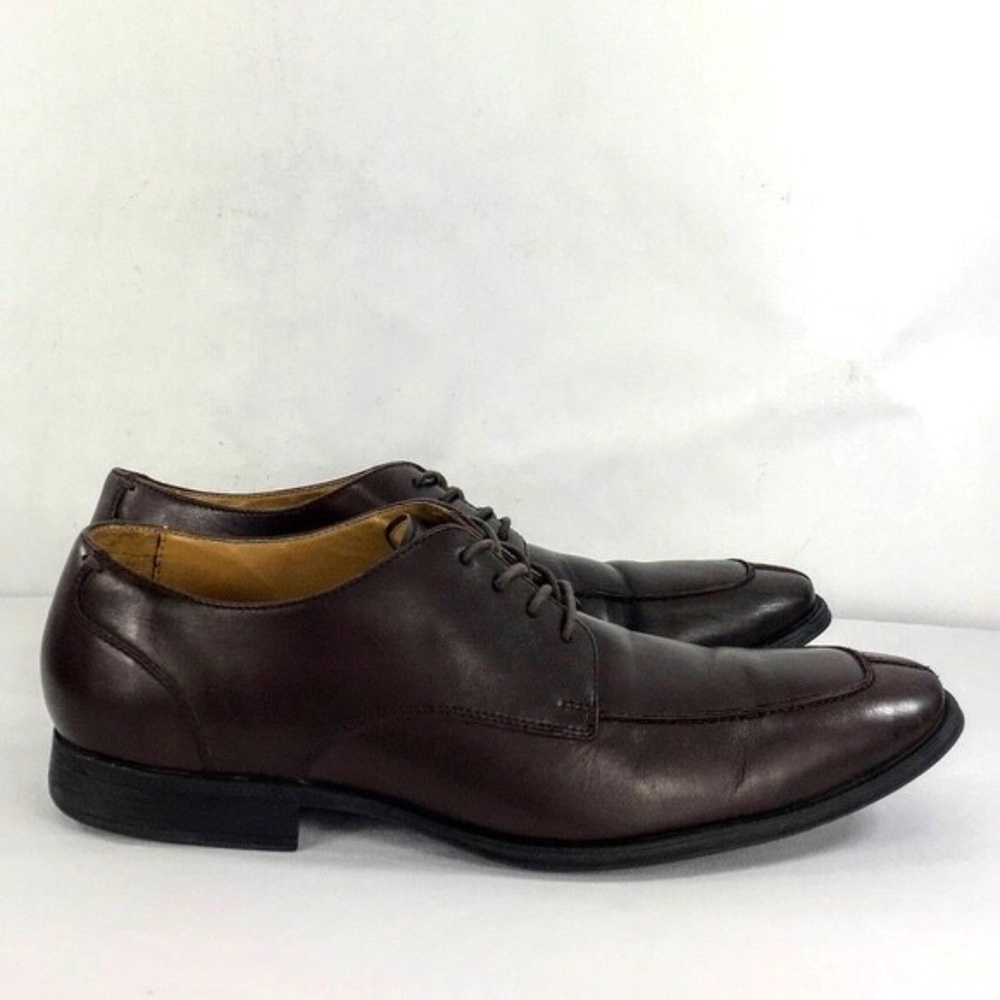 Cole Haan Mens Split Toe Oxford Shoe Brown Leather Lace Up Rubber Sole Sz 10 M